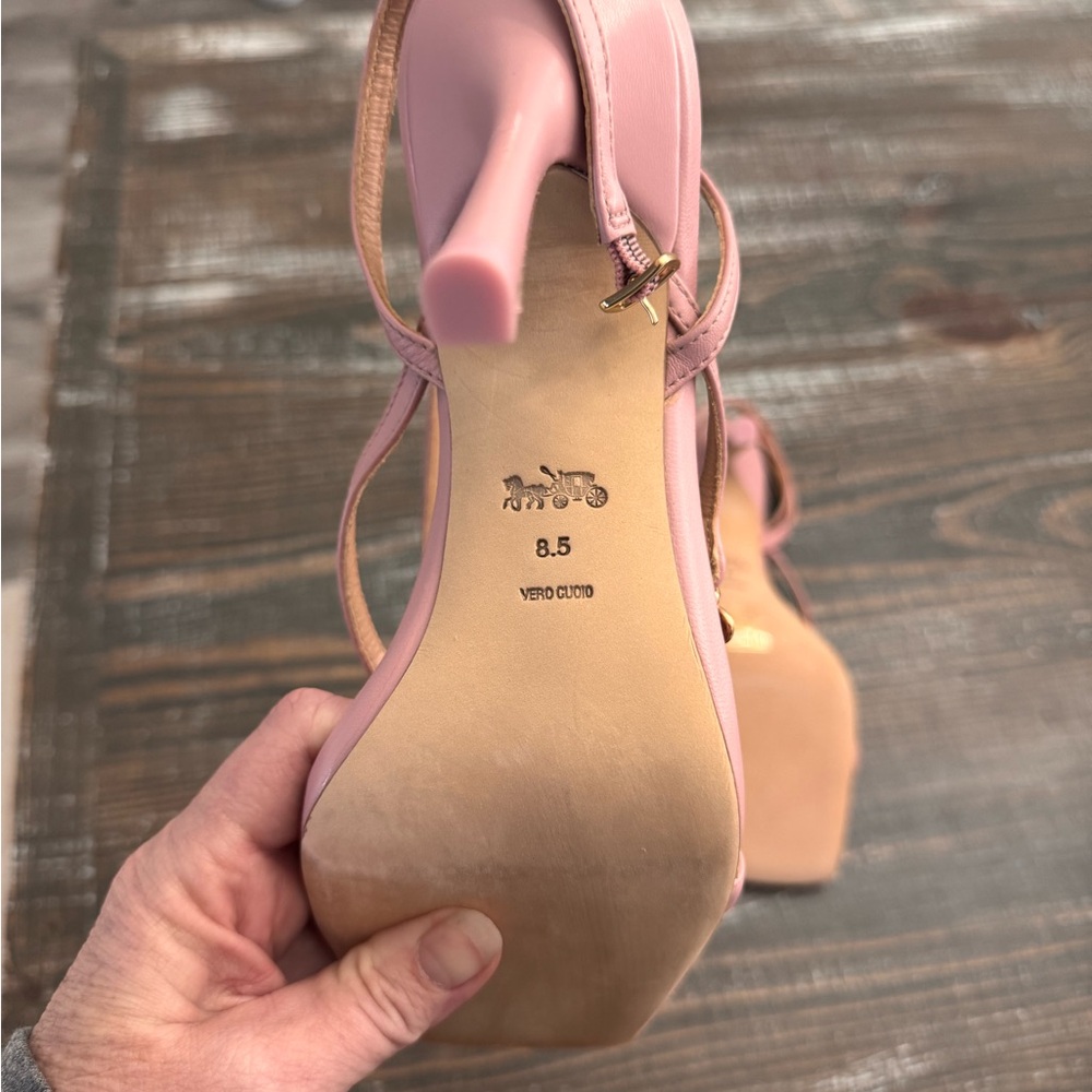 Coach Sandals Kaia Carnation Jute Heels- never worn - Picture 6 of 7